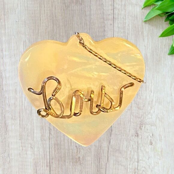 Vintage Mother of Pearl Sweetheart Pin Lois - Picture 3 of 9